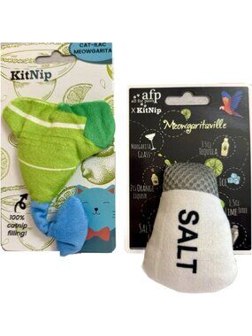 Kitty Cat Interactive MEOWGARITAVILLE Catnip Margarita Glass Salt New Lot of 2